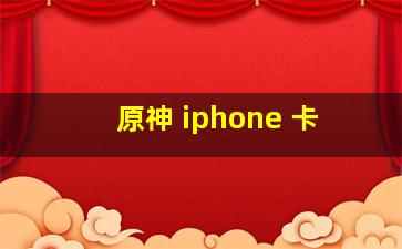 原神 iphone 卡